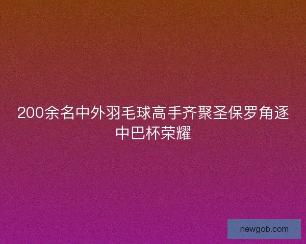 200余名中外羽毛球高手齐聚圣保罗角逐中巴杯荣耀